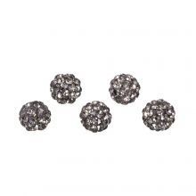 Shamballa Perlen (4 mm) Black Diamond (5 Stück)