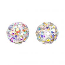 Shamballa Perlen (6 mm) Crystal AB (5 Stück)