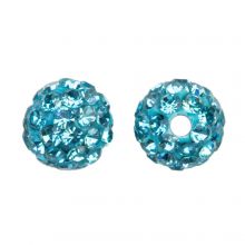 Shamballa Perlen (6 mm) Aquamarine (5 Stück)