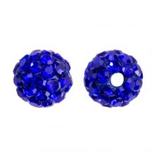Shamballa Perlen (6 mm) Sapphire (5 Stück)