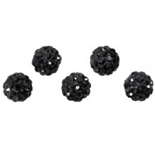 Shamballa Perlen (8 mm) Black (5 Stück)