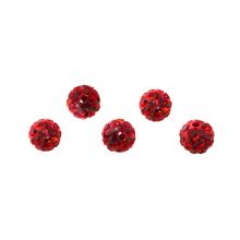 Shamballa Perlen (6 mm) Haute Red (5 Stück)