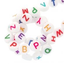 Acryl Buchstabenperlen Mix Vollständiges Alphabet (7 x 4 mm) White-Mix Color (26 x 5 Buchstaben)