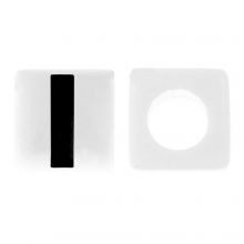Acryl Buchstabenperlen I (7 x 7 mm) White-Black (50 Stück)