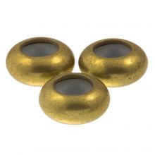 Metall Perlen Innen Kautschuk (8 x 4 mm / Innenmaß 1.2 mm) Bronze (5 Stück) 