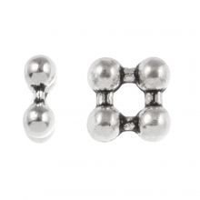 Tibetische Spacer Perlen (5 x 2 mm) Altsilber (10 Stück)
