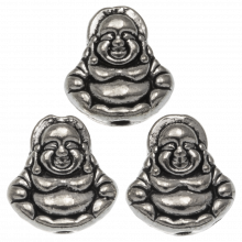 Metallperlen Buddha (11 x 10 x 5 mm) Altsilber (25 Stück)