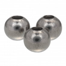 Edelstahl Perlen (8 mm) Altsilber (25 Stück)