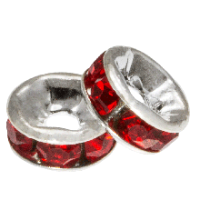 Strasssteinperlen (6 x 3 mm) Red (10 Stück)