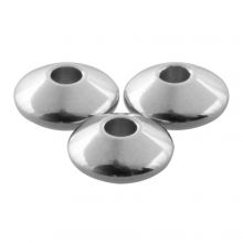 Edelstahl Perlen (6 x 3 mm) Altsilber (25 Stück)