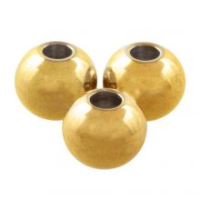 Edelstahl Perlen (6 mm) Gold (25 Stück)