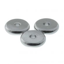 Edelstahl Perlen (8 mm) Altsilber (25 Stück)