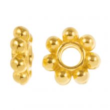 Tibetische Spacer Perlen (6 x 1.3 mm) Gold (40 Stück)