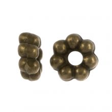 Tibetische Spacer Perlen (4 x 0.9 mm) Bronze (40 Stück)