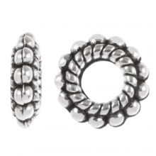 Tibetische Spacer Perlen (8 x 2 mm) Altsilber (50 Stück)