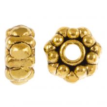 Tibetische Spacer Perlen (8 x 4 mm) Gold (25 Stück)