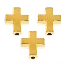 Tibetische Metallperlen Kreuz (15 x 12 x 5 mm) Gold (10 Stück)