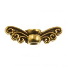 Tibetische Metallperlen Flügel (4 x 13 x 4 mm) Gold (30 Stück)