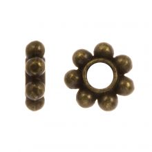 Tibetische Spacer Perlen (6 x 1.5 mm) Bronze (35 Stück)