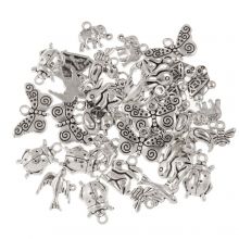 Charm Mischung Tiere (9.5 - 21 x 11 - 11 mm) Altsilber (40 Stück)