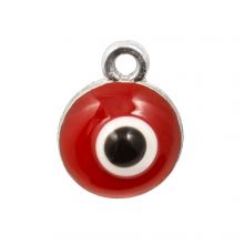 Emaille Charm Evil Eye (12 x 10 x 7 mm) Red (3 Stück)