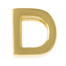Buchstabenperle aus Metall D (8.5 x 7.5 mm) Gold (1 Stück)