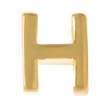 Buchstabenperle aus Metall H (8.5 x 7.5 mm) Gold (1 Stück)