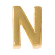 Buchstabenperle aus Metall N (8.5 x 7.5 mm) Gold (1 Stück)