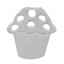 Edelstahl Charm Cupcake (12 x 11 x 1 mm) Altsilber (4 Stück)