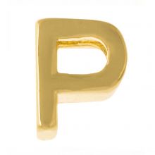Buchstabenperle aus Metall P (8.5 x 7.5 mm) Gold (1 Stück)