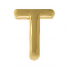 Buchstabenperle aus Metall T (8.5 x 7.5 mm) Gold (1 Stück)