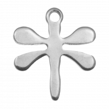 Edelstahl Charm Libelle (12 x 10 mm) Altsilber (25 Stück)