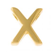 Buchstabenperle aus Metall X (8.5 x 7.5 mm) Gold (1 Stück) 