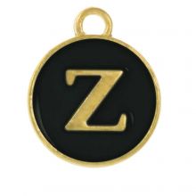 Emaille Charm Buchstabe Z (14 x 12 x 2 mm) Black (1 Stück)