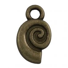 Charm Muschel (12 x 7 x 2 mm) Bronze (25 Stück)