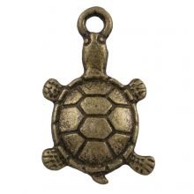 Charm Schildkröte (11 x 7 mm) Bronze (25 Stück)
