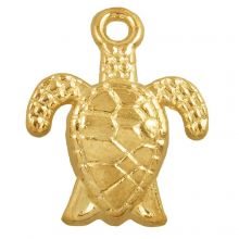 Charm Schildkröte (15.5 x 12.5 x 2.5 mm) Gold (25 Stück)