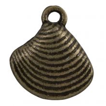 Charm Muschel (15 x 13 x 1 mm) Bronze (25 Stück)