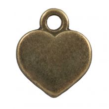 Charm Herz (12 x 10 x 2 mm) Bronze (25 Stück)