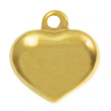 Edelstahl Charm Herz (10 x 9.5 x 3 mm) Gold (2 Stück)