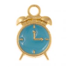 Emaille Charm Uhr (16 x 10.5 x 3 mm) Blue (5 Stück)
