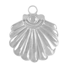 Edelstahl Pendant Muschel (18 x 16 x 2.5 mm) Altsilber (2 Stück)