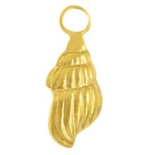 Edelstahl Charm Muschelhorn (18 x 7.5 x 3.5 mm) Gold (2 Stück)