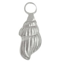 Edelstahl Charm Muschelhorn (18 x 7.5 x 3.5 mm) Altsilber (2 Stück)