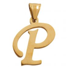 Edelstahl Buchstabenanhänger P (32 mm) Gold (1 Stück)
