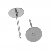 Edelstahl Ohrstecker mit Platte (5 mm) Altsilber (20 Stück) 