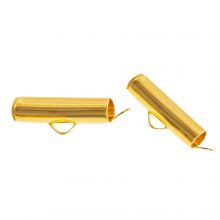 Schiebe-Endkappen (Innenmaß 3 mm / 3 mm) Gold (10 Stück)