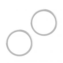 Geschlossene Edelstahl Ringe (Außenmaß 25 mm, Innenmaß 22 mm) Altsilber (5 Stück)