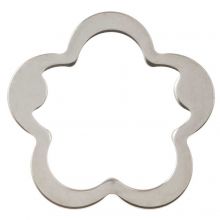 Geschlossene Edelstahl Ringe (Außenmaß 22 mm, Innenmaß 17 mm) Altsilber (5 Stück)