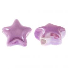 Keramikperlen Stern (14 x 8 mm) Violet (3 Stück)